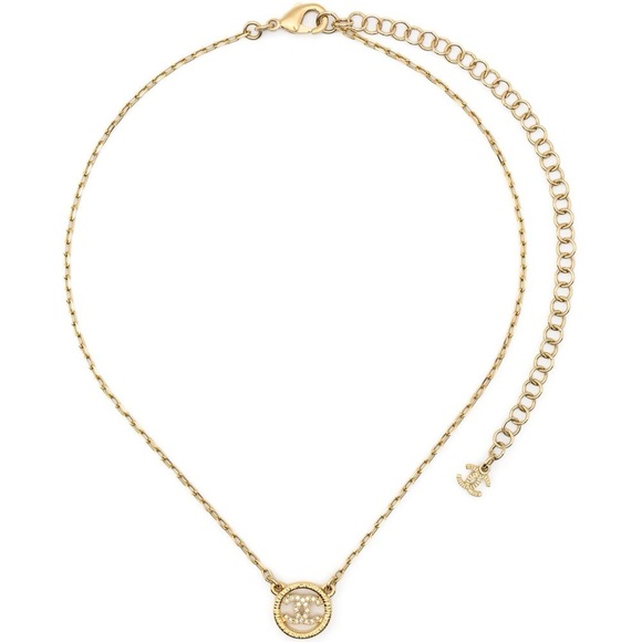 Chanel Crystal Metal CC Round Pendant necklace - Picture 13 of 15